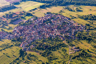 Ortsteil Büchelberg in Wörth am Rhein im Bundesland Rheinland-Pfalz, Deutschland von der Drohne aus gesehen