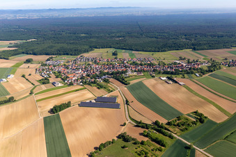 Niederlauterbach im Bundesland Bas-Rhin, Frankreich vom Flugzeug aus