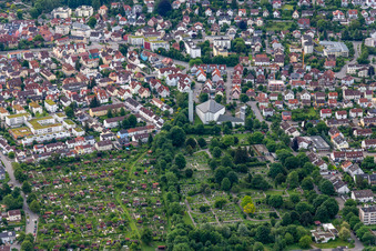 Luftbild von Friedhof Weingarten (Marienfriedhof),  Weingarten in Weingarten bei Ravensburg im Bundesland Baden-Württemberg, Deutschland