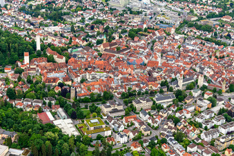 Luftbild von Altstadt in Ravensburg im Bundesland Baden-Württemberg, Deutschland