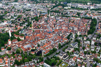 Luftbild von Historische Altstadt in Ravensburg im Bundesland Baden-Württemberg, Deutschland
