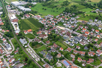 Luftbild von Kirche St. Georg in Bermatingen im Bundesland Baden-Württemberg, Deutschland