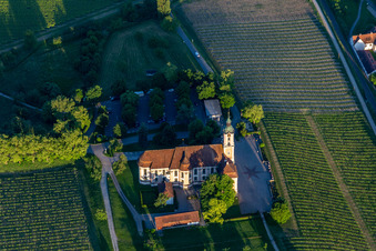 Luftaufnahme von Zisterzienser-Priorat Kloster Birnau im Ortsteil Seefelden in Uhldingen-Mühlhofen im Bundesland Baden-Württemberg, Deutschland
