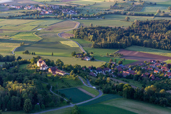 Luftbild von Wallfahrtskirche Maria zum Berg Karmel in Baitenhausen in Meersburg im Bundesland Baden-Württemberg, Deutschland
