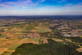 Luftaufnahme von Südpfalz Panorama Klingbachtal in Rohrbach im Bundesland Rheinland-Pfalz, Deutschland