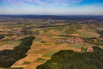 Südpfalz Panorama Dierbachchtal in Steinweiler im Bundesland Rheinland-Pfalz, Deutschland