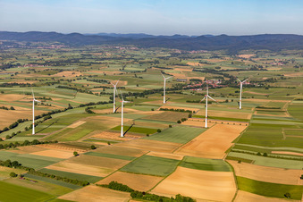 Schrägluftbild von Windpark Freckenfeld im Bundesland Rheinland-Pfalz, Deutschland