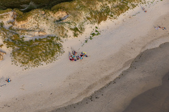 Luftbild von Plage de Tronoën in Saint-Jean-Trolimon im Bundesland Finistère, Frankreich