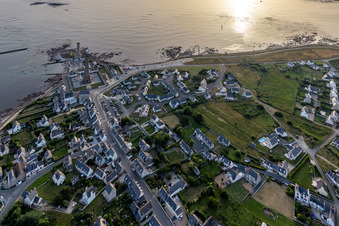 Ortsteil St-Guenole-St Pierre in Penmarch im Bundesland Finistère, Frankreich aus der Luft