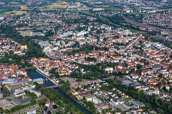 Hammerinsel zw. Isar und kleiner Isar in Landshut im Bundesland Bayern, Deutschland