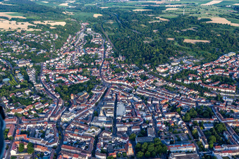 City von Westen in Bruchsal im Bundesland Baden-Württemberg, Deutschland
