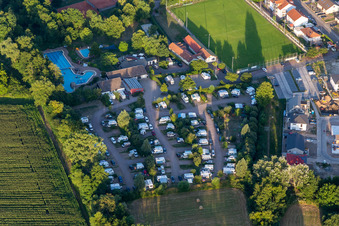 Luftbild von Camping im Klingbachtal im Ortsteil Ingenheim in Billigheim-Ingenheim im Bundesland Rheinland-Pfalz, Deutschland