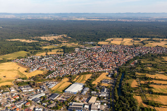 Hagenbach im Bundesland Rheinland-Pfalz, Deutschland von oben