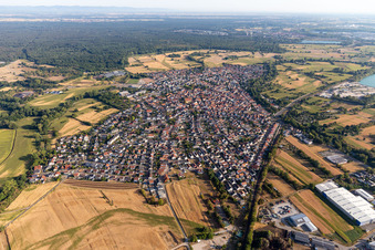 Hagenbach im Bundesland Rheinland-Pfalz, Deutschland aus der Luft