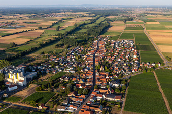 Luftbild von Getreidemühle der Cornexo GmbH in Freimersheim im Bundesland Rheinland-Pfalz, Deutschland