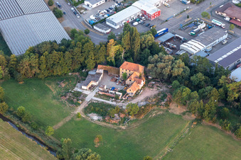 Ortsteil Minderslachen in Kandel im Bundesland Rheinland-Pfalz, Deutschland aus der Vogelperspektive