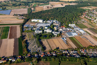 BASF Agricultural Center in Limburgerhof im Bundesland Rheinland-Pfalz, Deutschland aus der Luft
