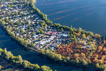Naherholungsgebiet Blaue Adria, Campingplatz im Karpfenzug in Altrip im Bundesland Rheinland-Pfalz, Deutschland