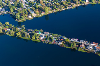 Luftbild von Naherholungsgebiet Blaue Adria, Mittelweg in Altrip im Bundesland Rheinland-Pfalz, Deutschland