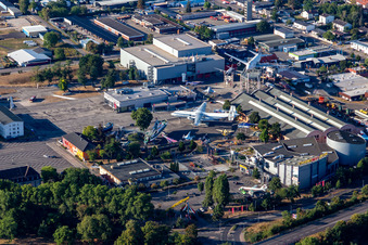 Technik Museum Speyer im Bundesland Rheinland-Pfalz, Deutschland vom Flugzeug aus