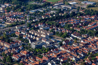 Drohnenaufname von Im Stadtkern in Kandel im Bundesland Rheinland-Pfalz, Deutschland