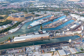 Rheinhafen Mühlburg in Karlsruhe im Bundesland Baden-Württemberg, Deutschland
