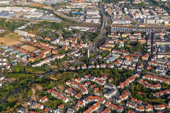 REWE Center, Saalbachcenter in Bruchsal im Bundesland Baden-Württemberg, Deutschland