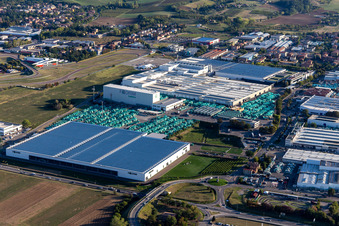 Luftbild von Formel 1 Rennstrecke von Ferrari, Pista di Fiorano, Circuito di Fiorano in Fiorano Modenese im Bundesland Modena, Italien
