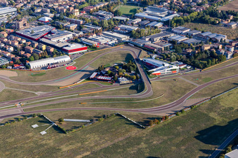 Formel 1 Rennstrecke von Ferrari, Pista di Fiorano, Circuito di Fiorano in Fiorano Modenese im Bundesland Modena, Italien von oben