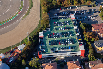 Luftbild von Formel 1 Rennstrecke von Ferrari, Pista di Fiorano, Circuito di Fiorano in Fiorano Modenese im Bundesland Modena, Italien