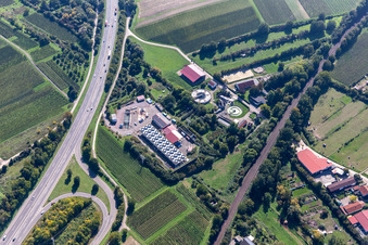 Luftaufnahme von Geothermiekraftwerk Insheim mit Lithiumgewinnung im Bundesland Rheinland-Pfalz, Deutschland