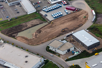 Gewerbegebiet Lauterburger Straße in Kandel im Bundesland Rheinland-Pfalz, Deutschland von oben gesehen