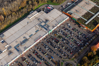 Maximilian-Center mit Globus im Ortsteil Maximiliansau in Wörth am Rhein im Bundesland Rheinland-Pfalz, Deutschland