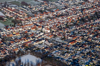 St. Wendelin im Winter bei Schnee in Hatzenbühl im Bundesland Rheinland-Pfalz, Deutschland
