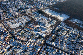 IGS -Rülzheim im Winter bei Schnee im Bundesland Rheinland-Pfalz, Deutschland