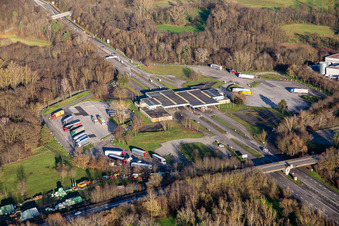 Deutsch-Französischer Grenzübergang Scheibenhardt A35/B9 im Bundesland Bas-Rhin, Frankreich