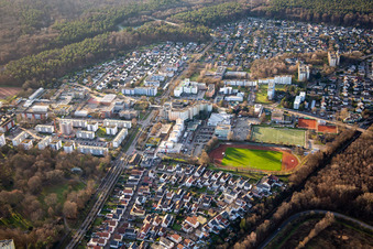 Dorschberg, Hans-Martin-Schleyer-Straße in Wörth am Rhein im Bundesland Rheinland-Pfalz, Deutschland