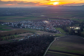 Bei Sonnenuntergang in Steinweiler im Bundesland Rheinland-Pfalz, Deutschland