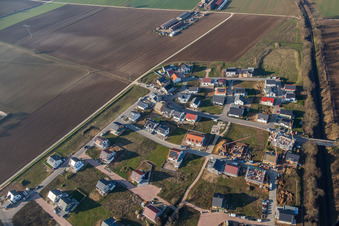Narzissenweg im Neubaugebiet K2 im Winter in Kandel im Bundesland Rheinland-Pfalz, Deutschland