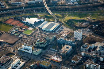Europahalle und Europabad im Ortsteil Südweststadt in Karlsruhe im Bundesland Baden-Württemberg, Deutschland
