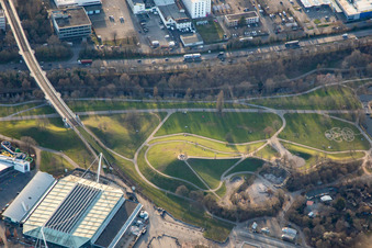 Mount Klotz in der Günther-Klotz-Anlage im Ortsteil Südweststadt in Karlsruhe im Bundesland Baden-Württemberg, Deutschland