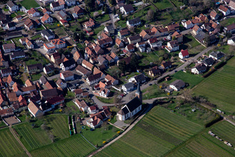 Pfarrwingert und Protestantische Kirche Rechtenbach - Prot. Kirchengemeinde Schweigen-Rechtenbach im Bundesland Rheinland-Pfalz, Deutschland