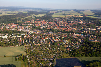 Quedlinburg von Südosten im Bundesland Sachsen-Anhalt, Deutschland