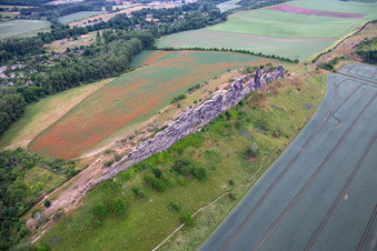 Luftaufnahme von Teufelsmauer (Königsstein) im Ortsteil Weddersleben in Thale im Bundesland Sachsen-Anhalt, Deutschland