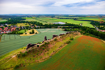 Luftaufnahme von Teufelsmauer Mittelsteine im Ortsteil Weddersleben in Thale im Bundesland Sachsen-Anhalt, Deutschland