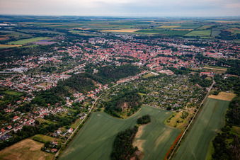 Quedlinburg von Nordwesten im Bundesland Sachsen-Anhalt, Deutschland