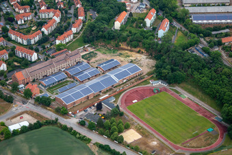 Sportplatz am Moorberg und Wolff Energy Group in Quedlinburg im Bundesland Sachsen-Anhalt, Deutschland
