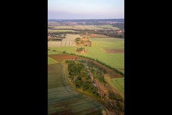 Luftaufnahme von Warnstedter Teufelsmauer von Westen in Thale im Bundesland Sachsen-Anhalt, Deutschland