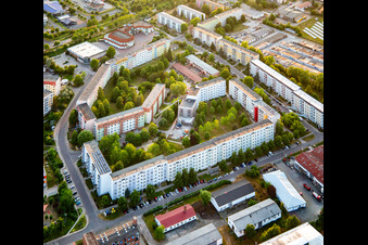 Plattenbauten Berthold-Brechtstr in Blankenburg im Bundesland Sachsen-Anhalt, Deutschland