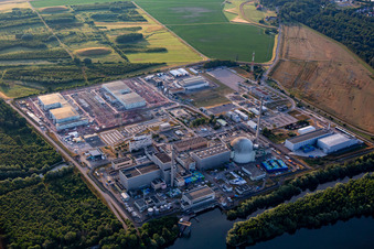 Luftbild von Stillgelegtes AKW Philippsburg im Bundesland Baden-Württemberg, Deutschland